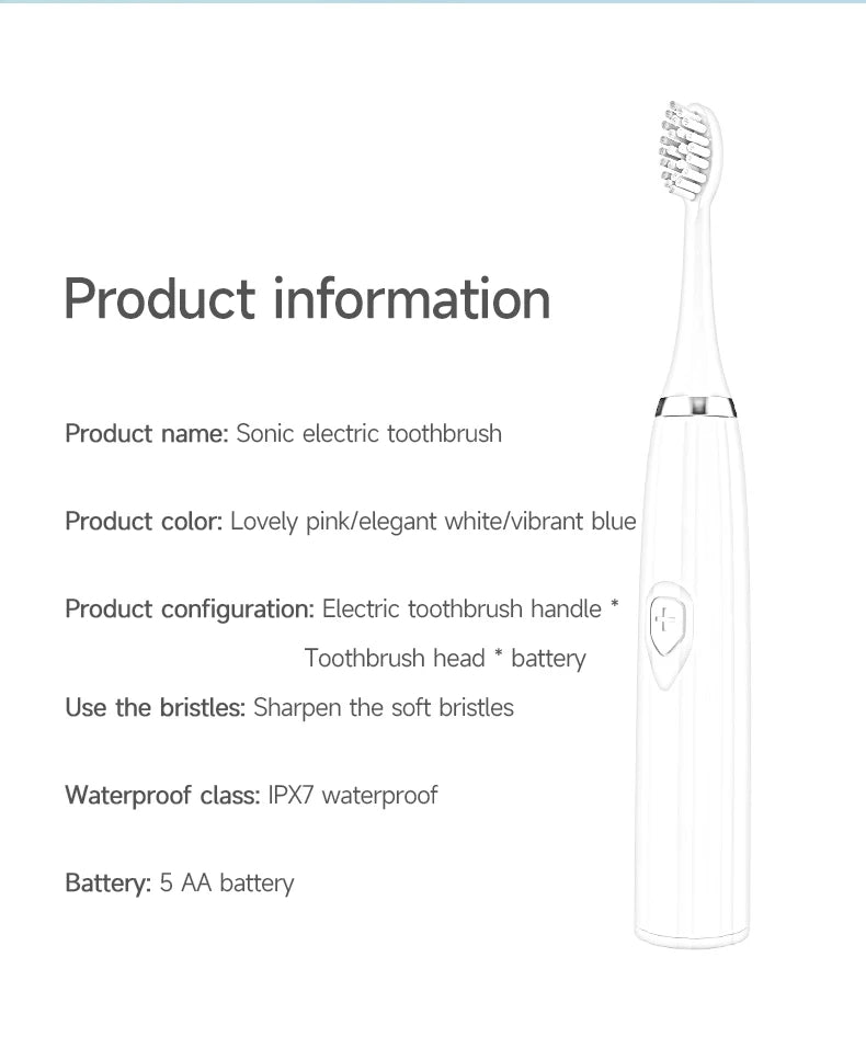 Electric Toothbrush Portable Battery Endurance IPX6 Waterproof Effective Oral Care
