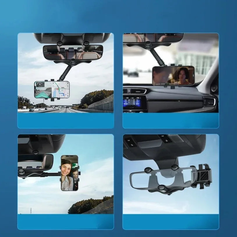 360 Rotation Car Rearview Mirror Phone Holder Mount