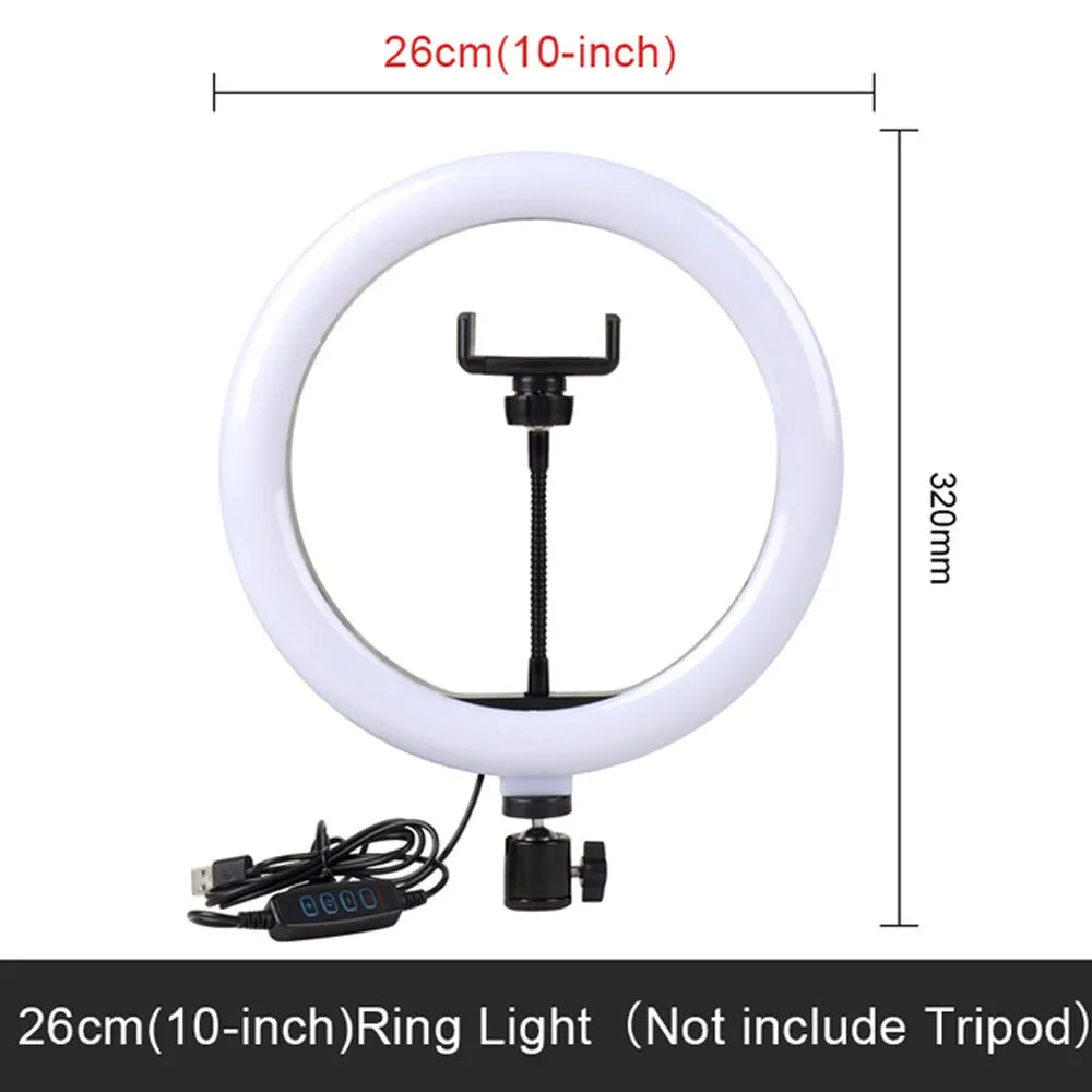 10inch Selfie Ring Light, Led Ring Lamp Ringlight for photography Video Recording Live Broadcast Selfie Led Lamp