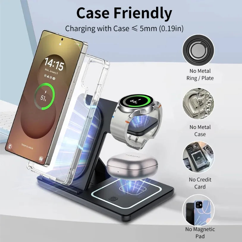 3 in 1 Foldable Wireless Charger Stand