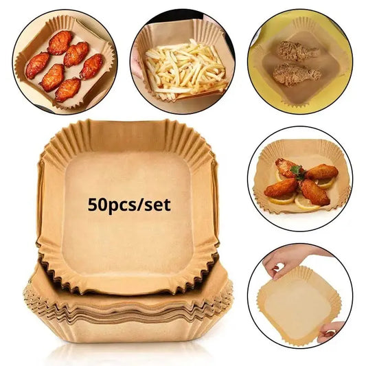 50pcs/set Air Fryer Disposable Baking Paper For Air Fryer