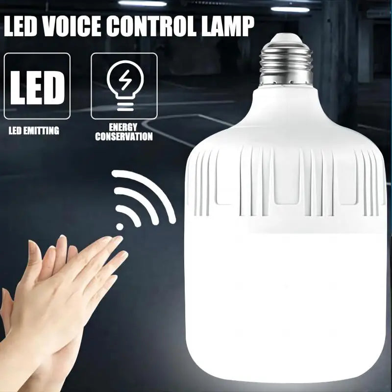 Sound Sensor LED Bulb Voice Light Control Lamp E27 AC220V Cold White 6500K