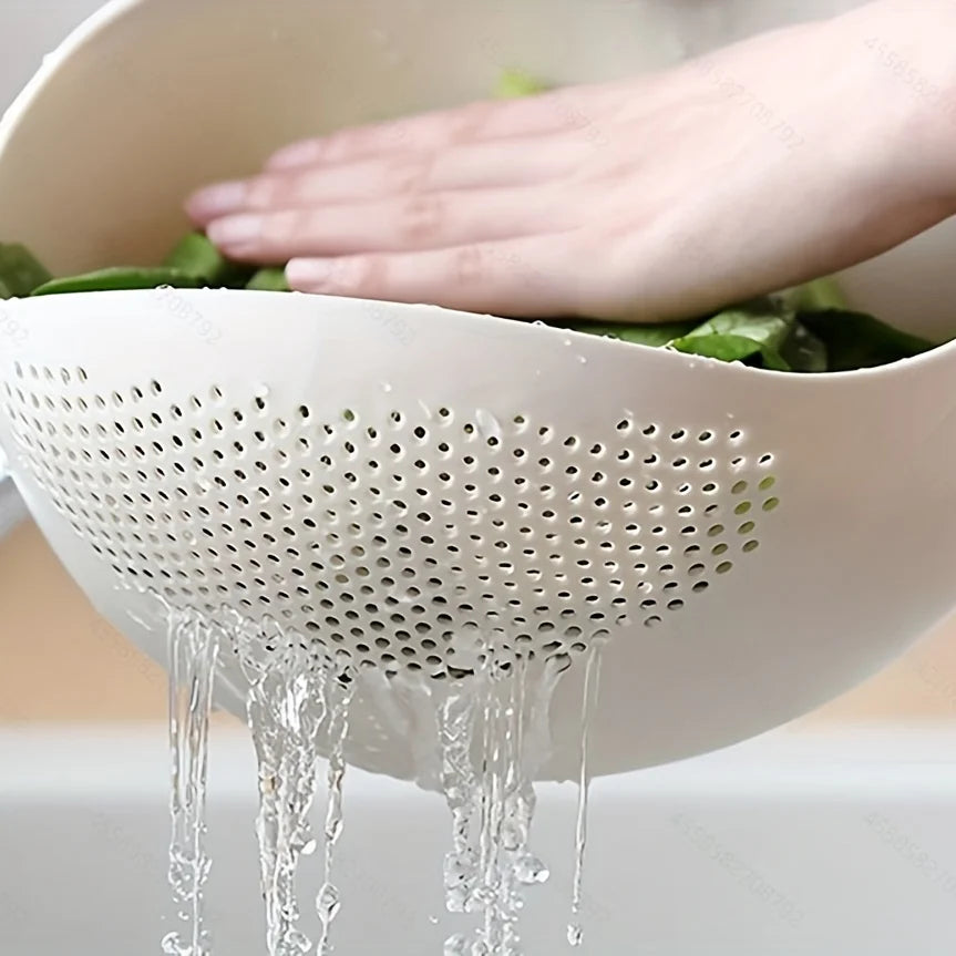1 pcs of Rice Drainage Basket Rice Filter Fruit and Vegetable Drainage Multi-purpose