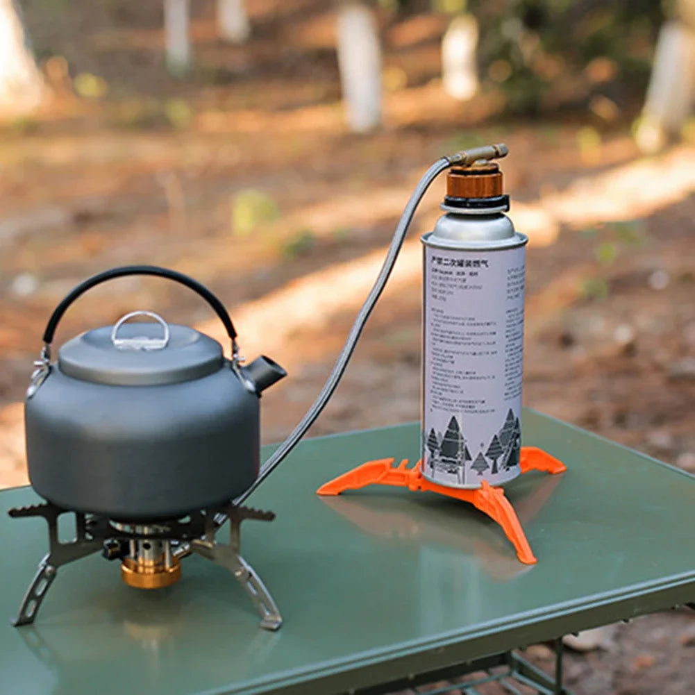Gas Canister Stand Foldable Outdoor Gas Tank Bracket Camping Stove Bottle Stand Universal Tripod Folding Canister Stand