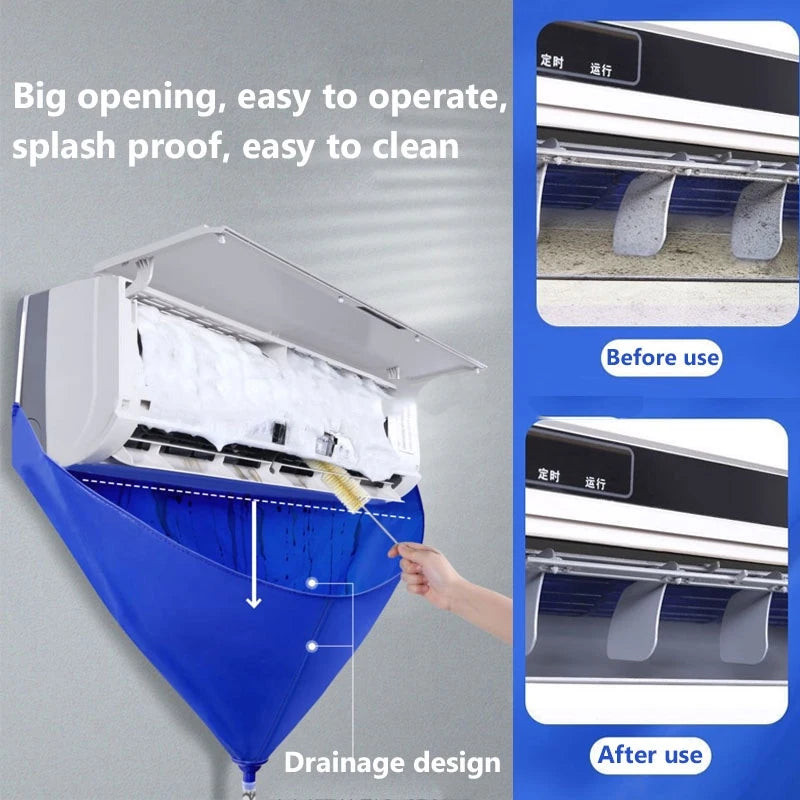 Air Coditioning Cleaning Cover Bag with Water Pipe Home Split Hanging Air Conditioner Tools