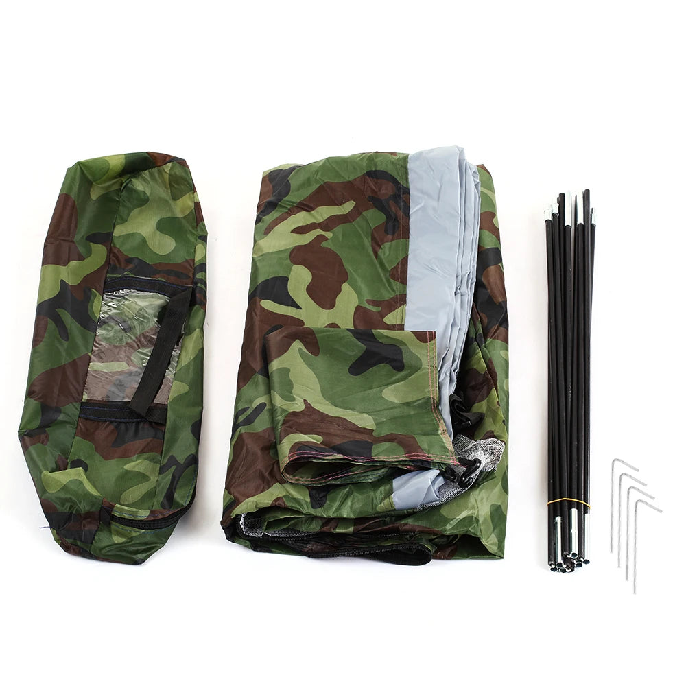 Camping Tent Waterproof Windproof UV Sunshade Canopy for 1/2 Person Single Layer Outdoor Portable Camouflage Tent