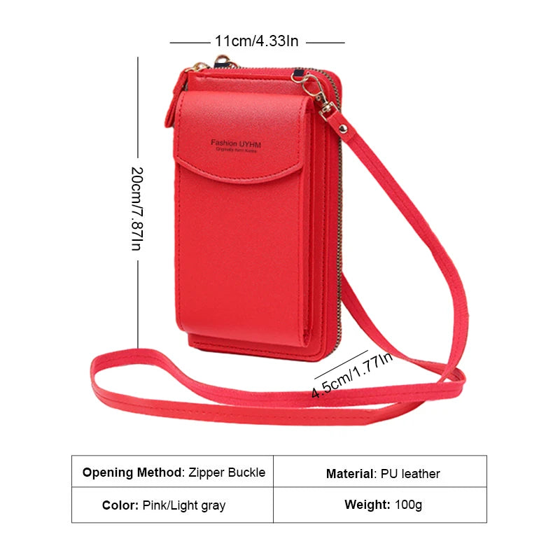 Womens Small One Shoulder Crossbody Zipper Bag Fashion Casual Travelling Simplicity Multi Functional Long Handheld Wallet