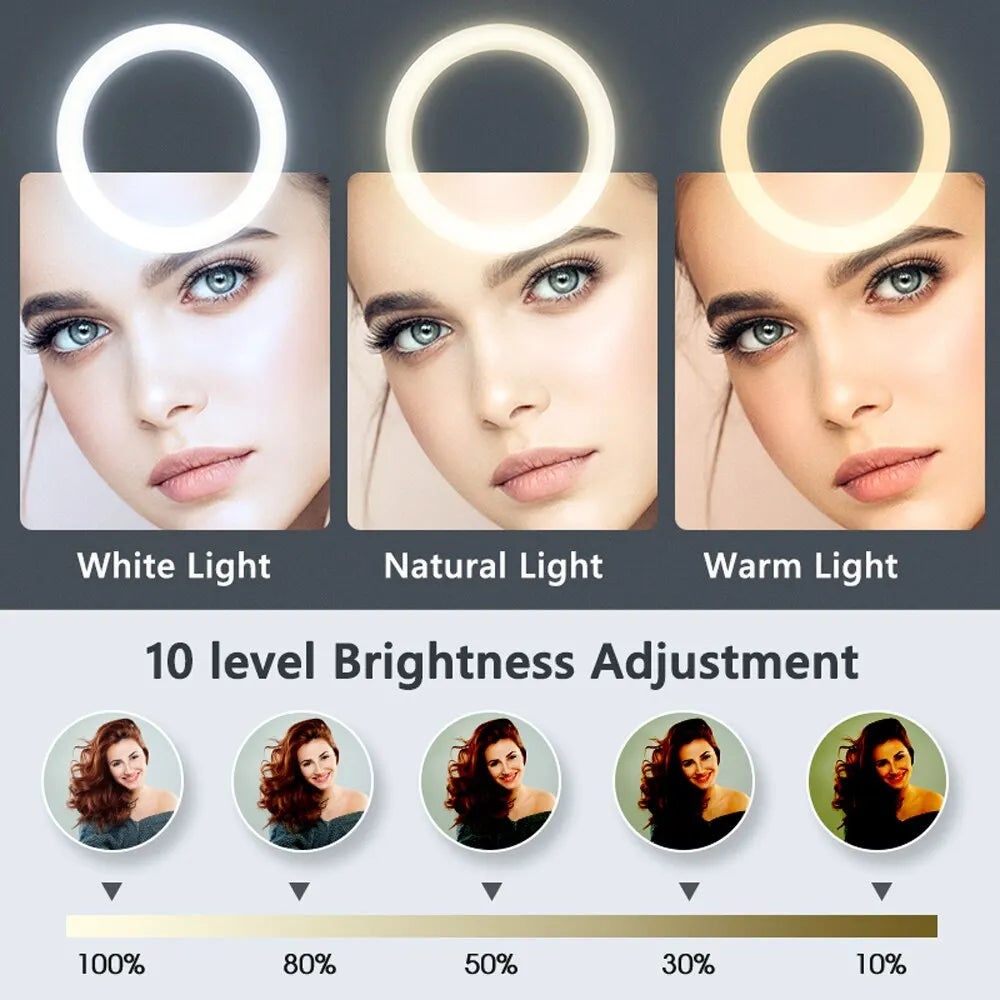10inch Selfie Ring Light, Led Ring Lamp Ringlight for photography Video Recording Live Broadcast Selfie Led Lamp