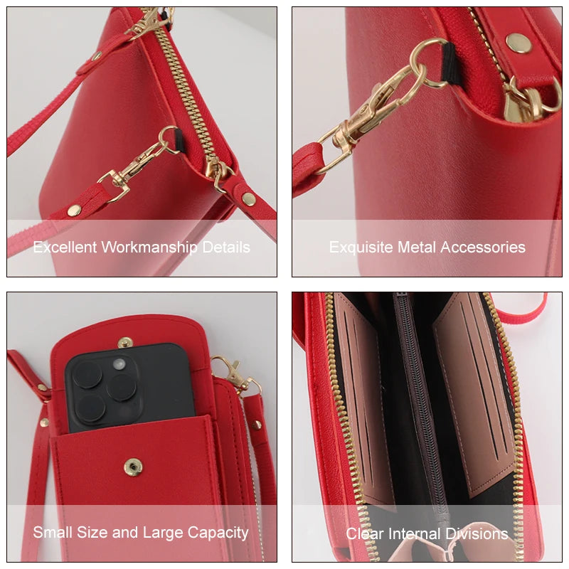 Womens Small One Shoulder Crossbody Zipper Bag Fashion Casual Travelling Simplicity Multi Functional Long Handheld Wallet
