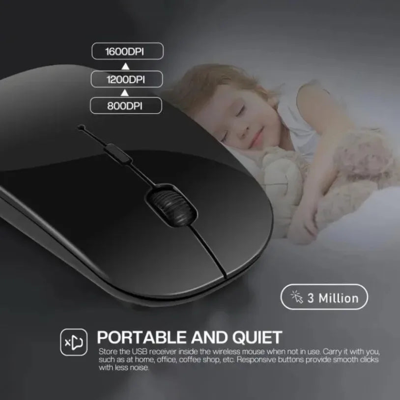 Rechargeable Wireless Gaming Mouse Portable