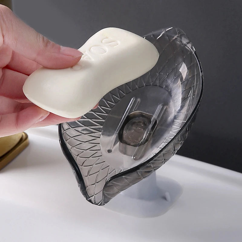 1pcs self Draining Soap Holder Leaf Shape