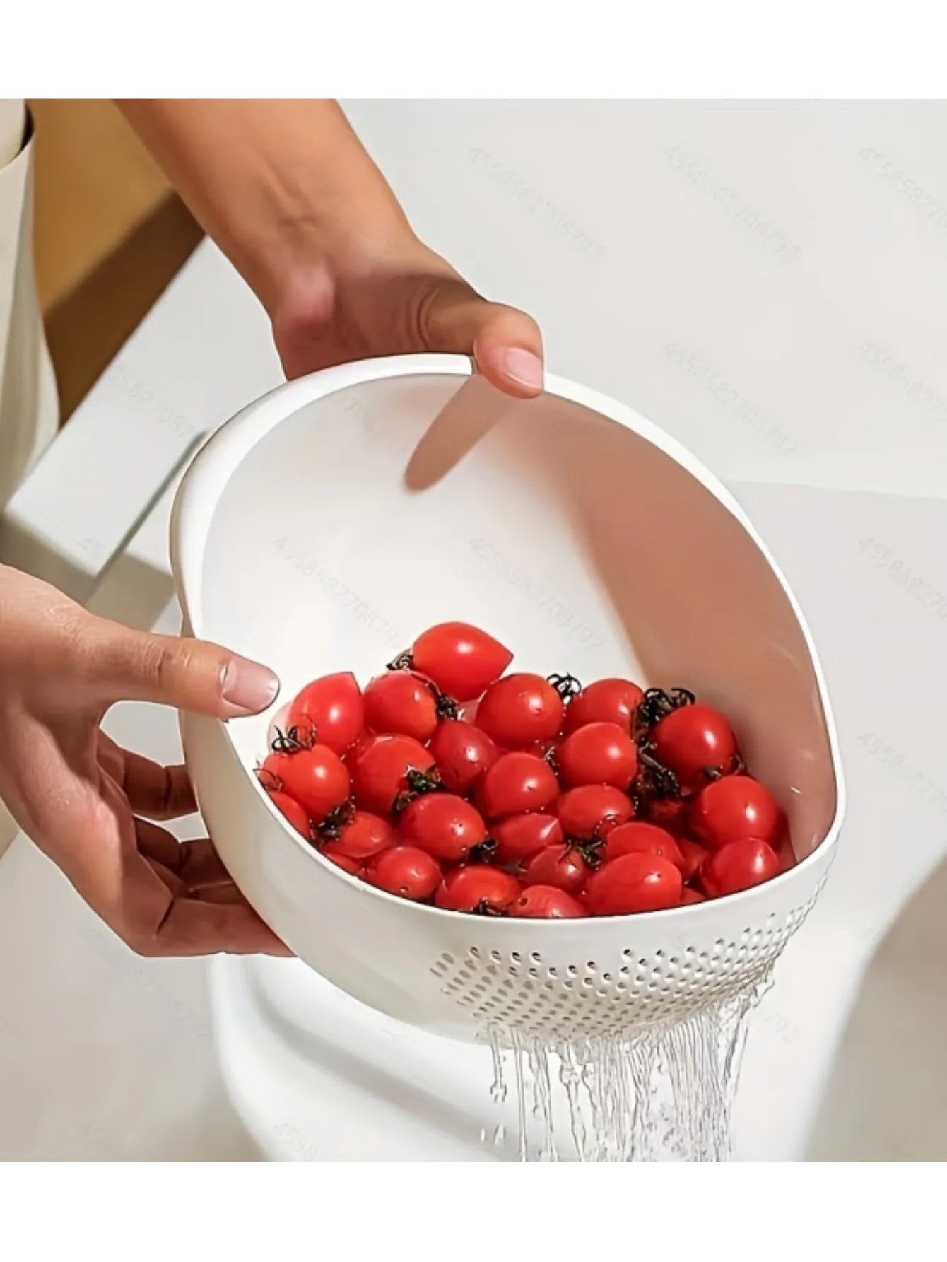 1 pcs of Rice Drainage Basket Rice Filter Fruit and Vegetable Drainage Multi-purpose