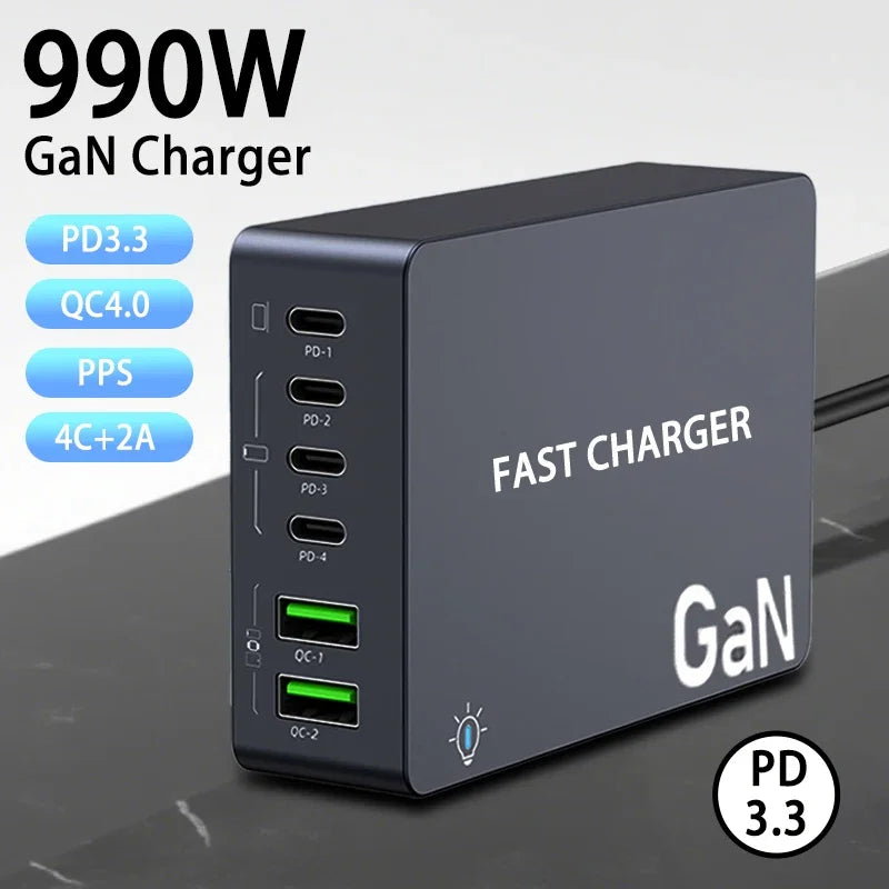 990W Multi Port Quick Charger