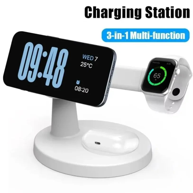 Wireless 3 In 1 Magnetic Charger Stand