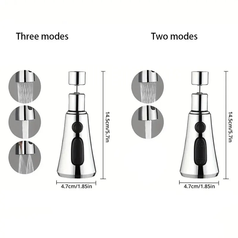 1pc Home Extended Shower Spray Filter with three modes