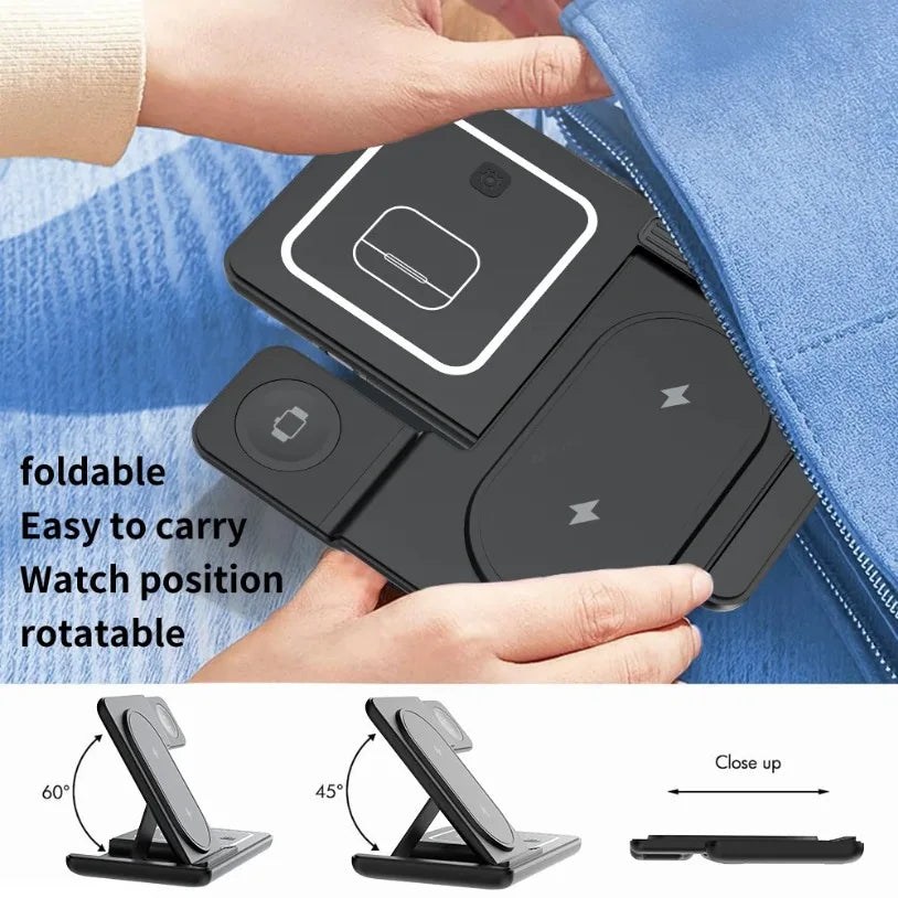 3 in 1 Foldable Wireless Charger Stand