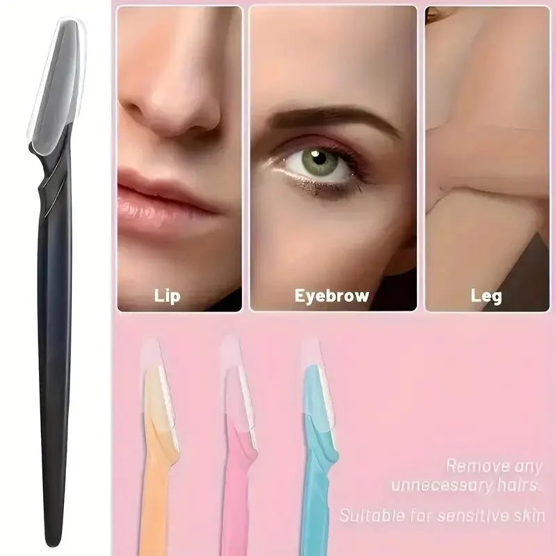 3pcs Eyebrow Razors Multipurpose ExfoliatingTool Face Razor And Eyebrow Shaper For Women Man With Precision Cover