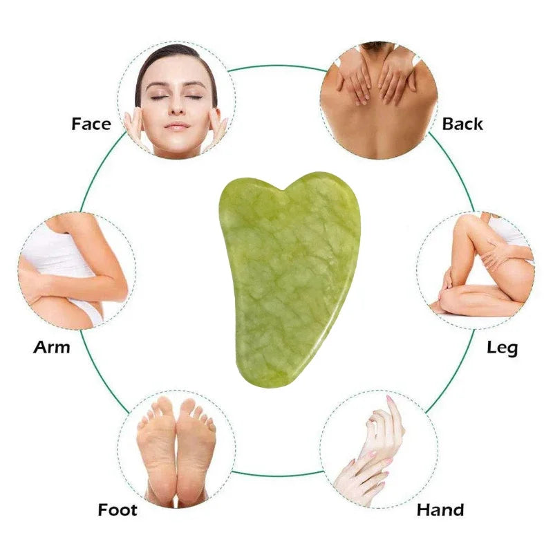 jade roller facial massage with gua sha stone natural facial massager face sculpting tool