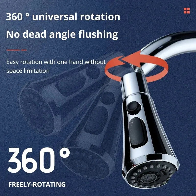 1pc Home Extended Shower Spray Filter with three modes