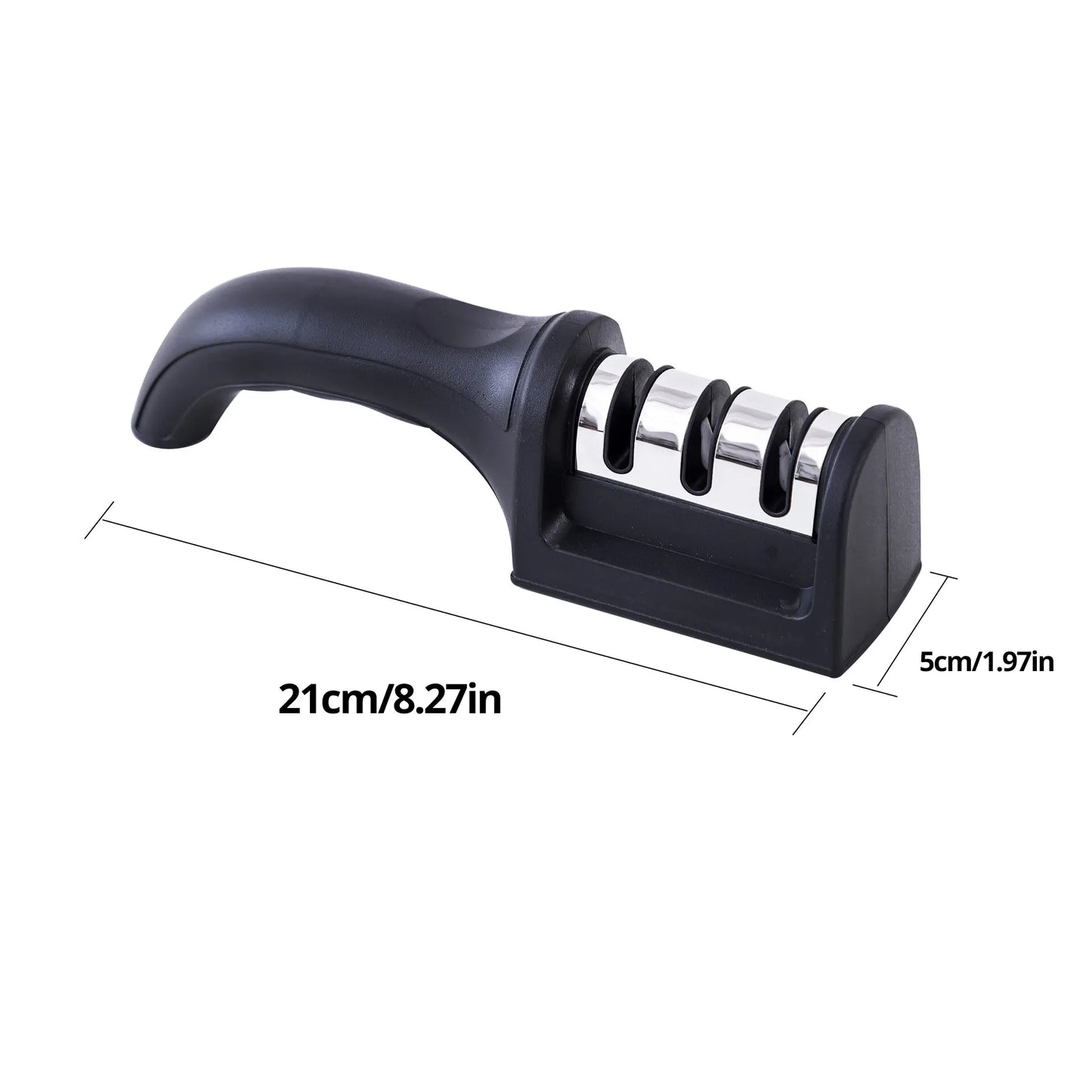 1Pc Three Segment Knife Sharpener Household Multi Functional Hand Held Three Purpose Sharpening Stone Kitchen Tool