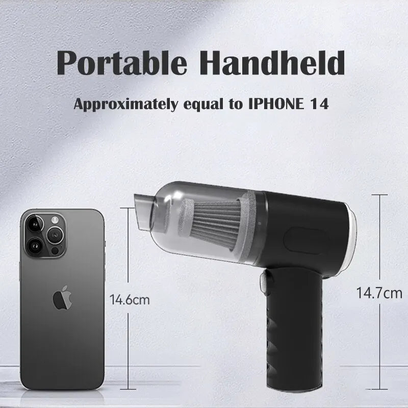 portable Wireless Car Vacuum Cleaner USB Charging 1200mAh