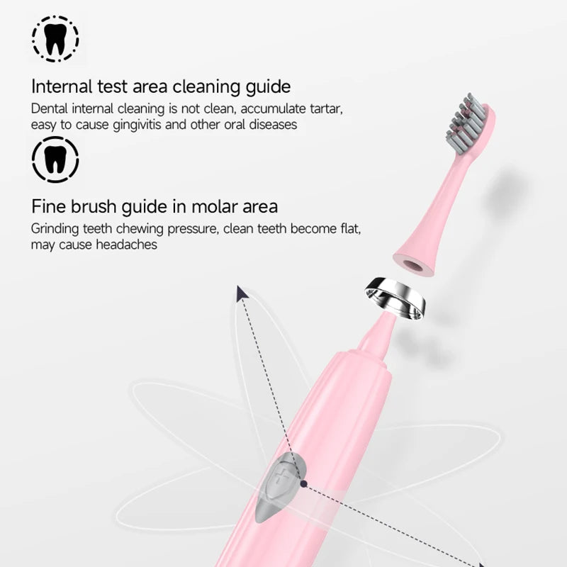 Electric Toothbrush Portable Battery Endurance IPX6 Waterproof Effective Oral Care