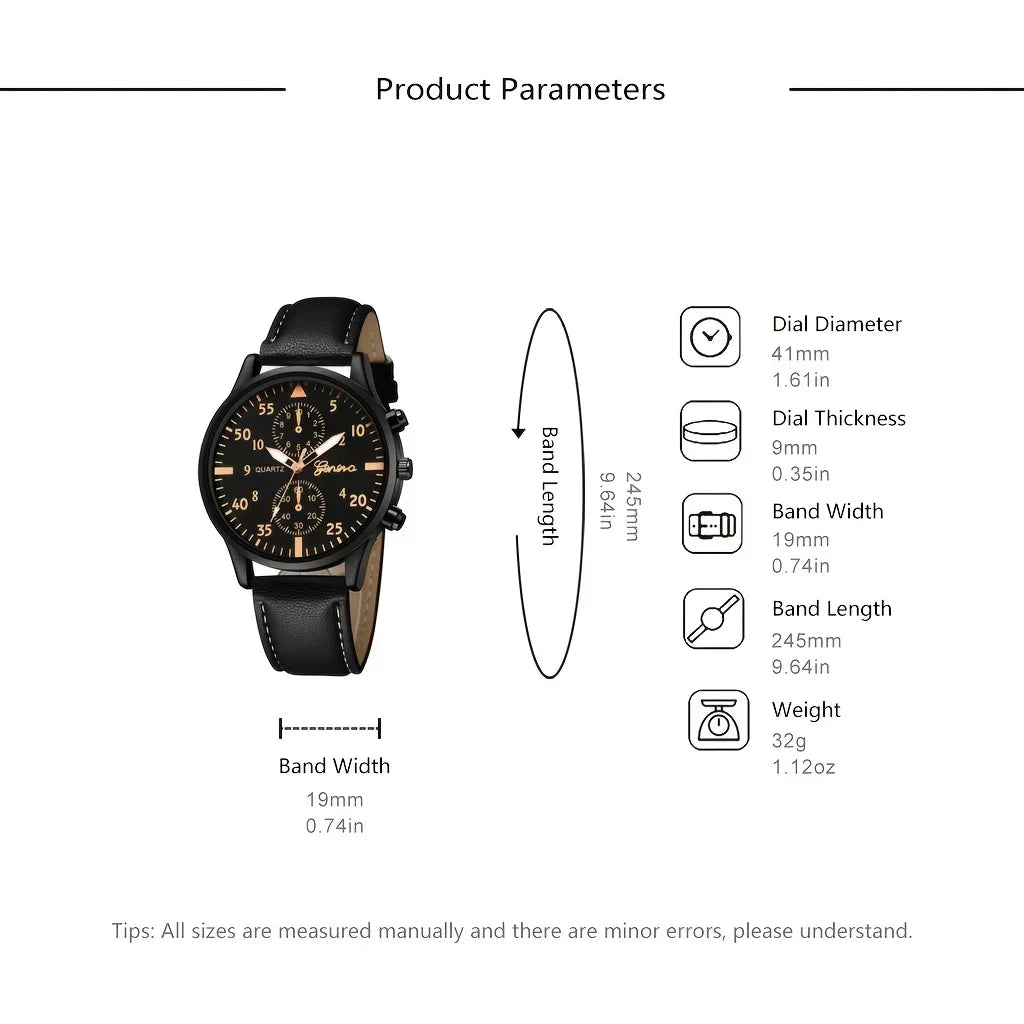 luxury Men's Watches Set Man Business Quartz Wristwatch