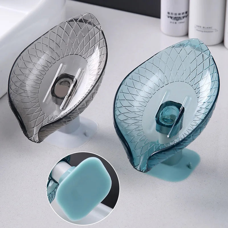 1pcs self Draining Soap Holder Leaf Shape