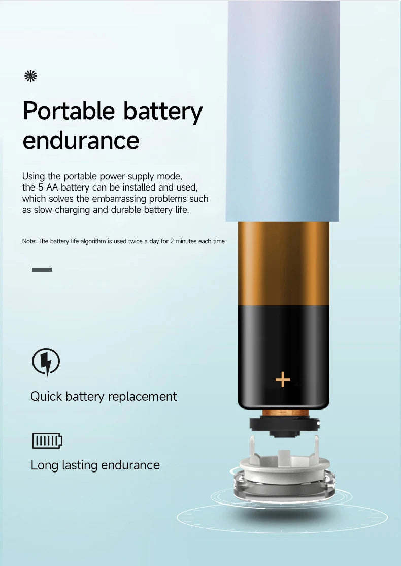 Electric Toothbrush Portable Battery Endurance IPX6 Waterproof Effective Oral Care