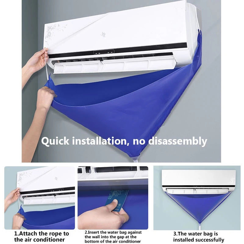 Air Coditioning Cleaning Cover Bag with Water Pipe Home Split Hanging Air Conditioner Tools