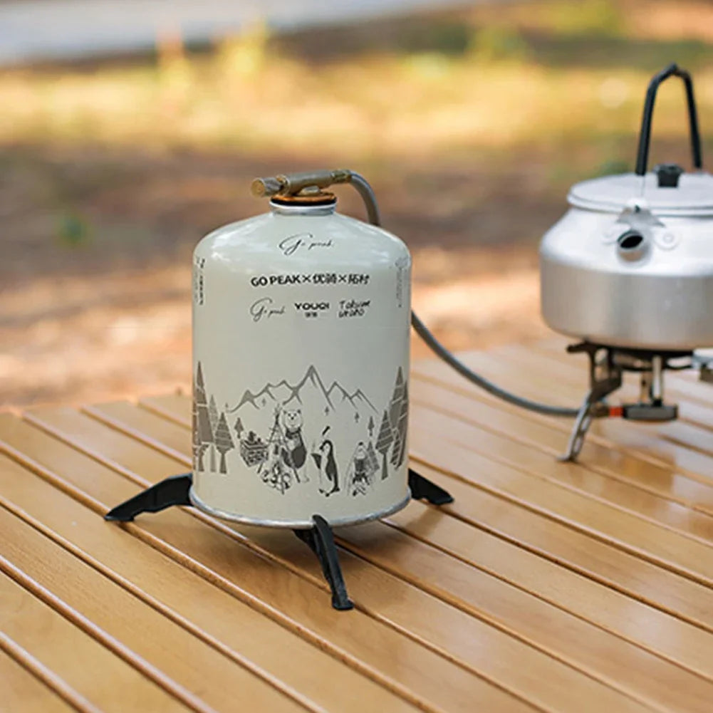 Gas Canister Stand Foldable Outdoor Gas Tank Bracket Camping Stove Bottle Stand Universal Tripod Folding Canister Stand