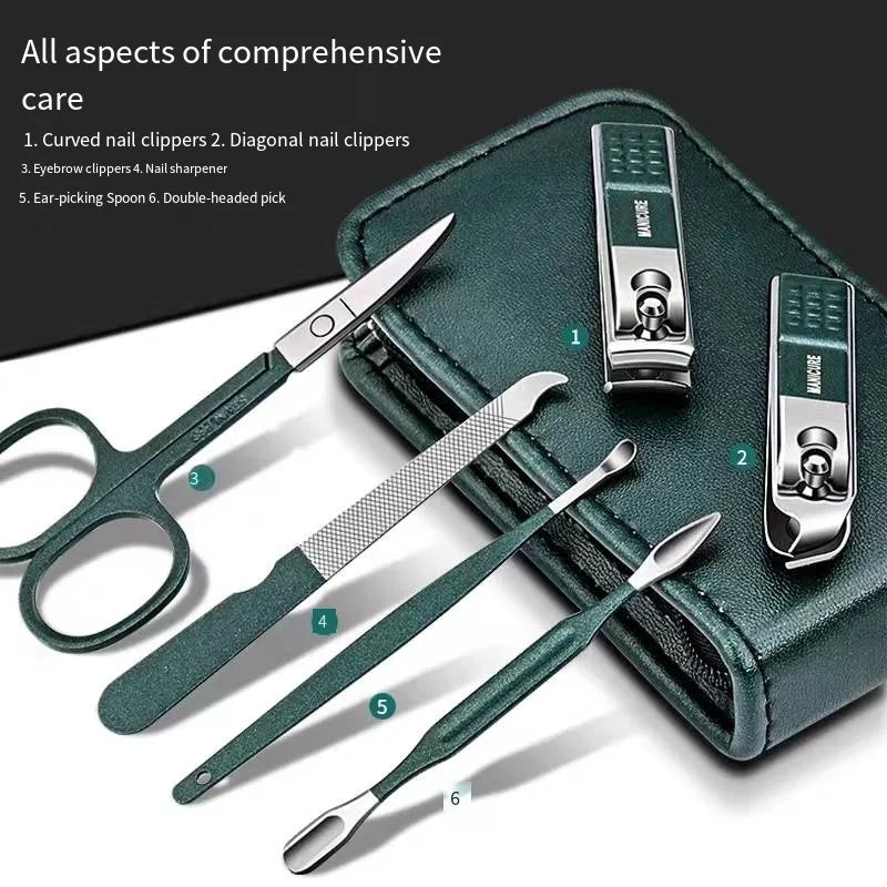 Nail Scissors Set High End Mens And Womens Special Nail Clippers Manicure Beauty Tools 6 Piece Portable