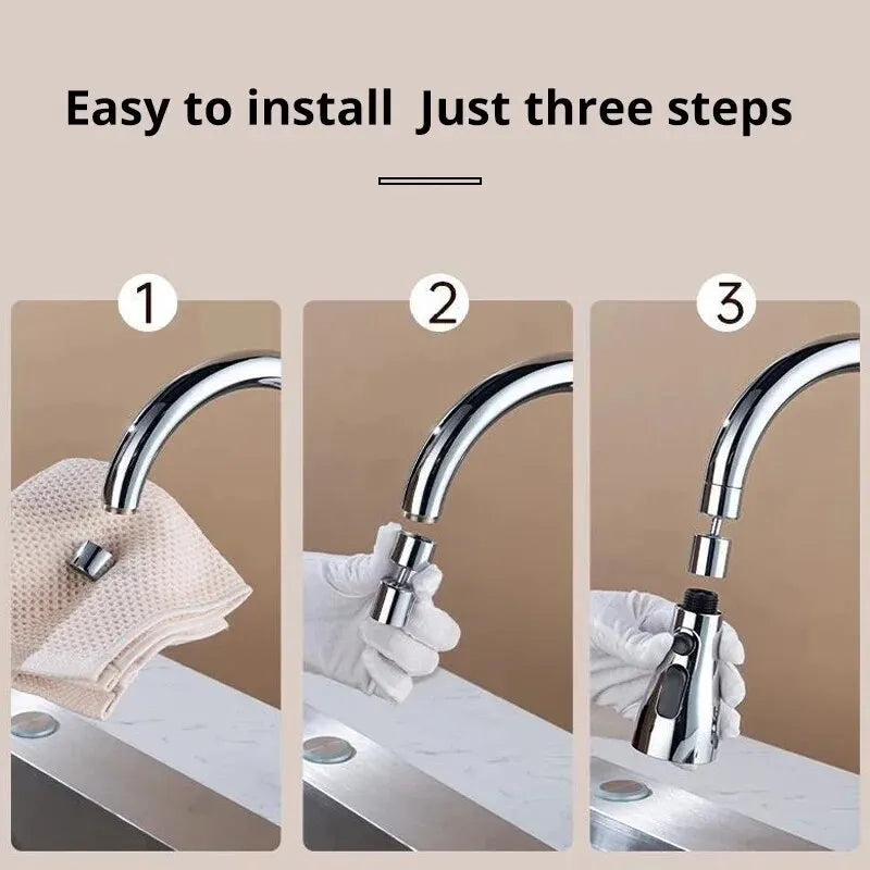 1pc Home Extended Shower Spray Filter with three modes