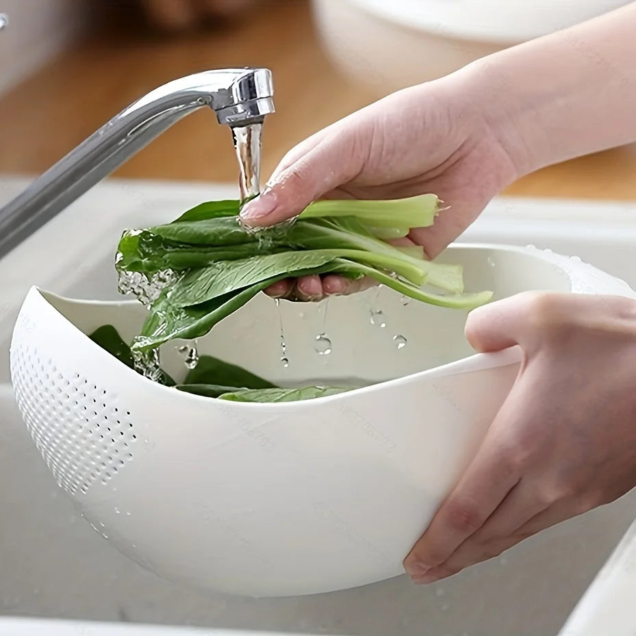 1 pcs of Rice Drainage Basket Rice Filter Fruit and Vegetable Drainage Multi-purpose