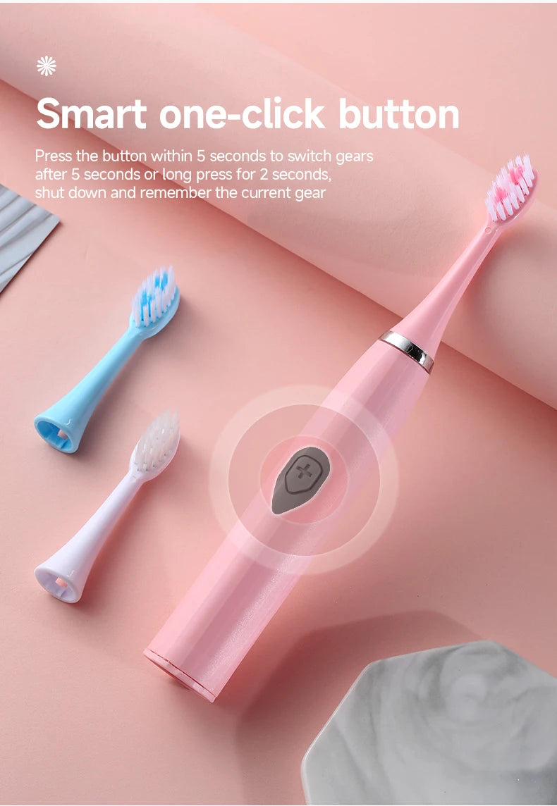 Electric Toothbrush Portable Battery Endurance IPX6 Waterproof Effective Oral Care
