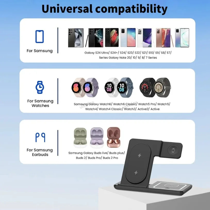 3 in 1 Foldable Wireless Charger Stand