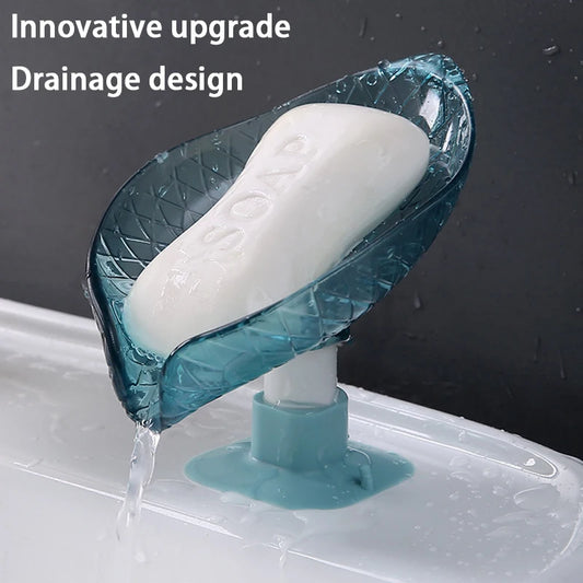 1pcs self Draining Soap Holder Leaf Shape
